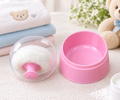 Soft Touch Baby Powder Puff Case with Easy-Grip Handle – Portable Pink Storage Container