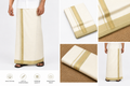Premium Pure Cotton Double codi Mundu with Olive Green and Gold Kasavu Border
