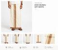 Premium Off White Kodi Cotton Double Mundu with Golden Kasavu & Sandal Border