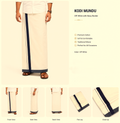 Off-White Cotton Double Kodi Mundu with Navy Blue Border