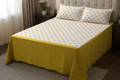 Radiant Mustard Sunburst Cotton King Size Bedspread Set