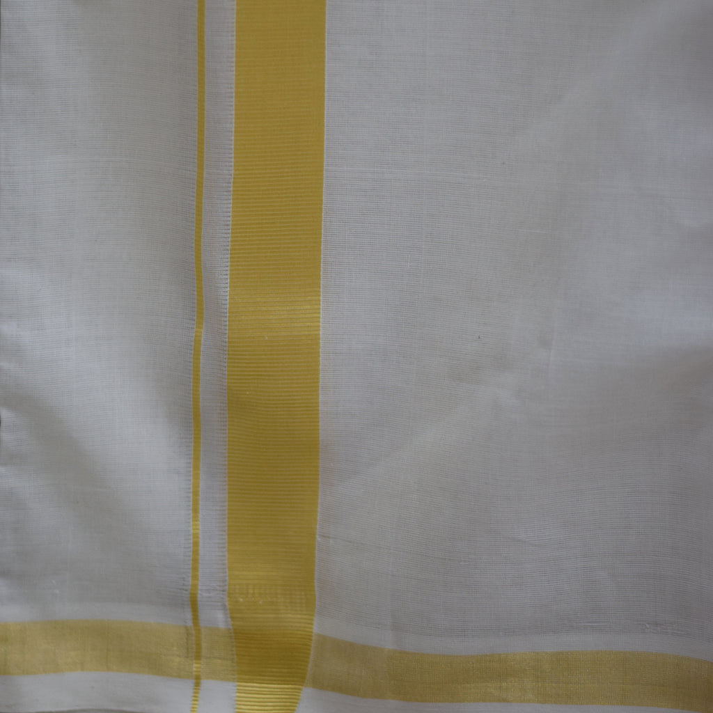 Traditional Kodi Cotton Dhoti with Golden Zari Border