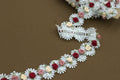Imported Floral Lace Trim with Rose Embellishments – 5 Meter / 10 Meter Premium Lace