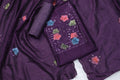 Vichitra Silk Churidar Material with Floral Embroidery