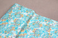 Printed Rayon Fabric – Aqua Blue Botanical Floral Print | 44 Inch Width