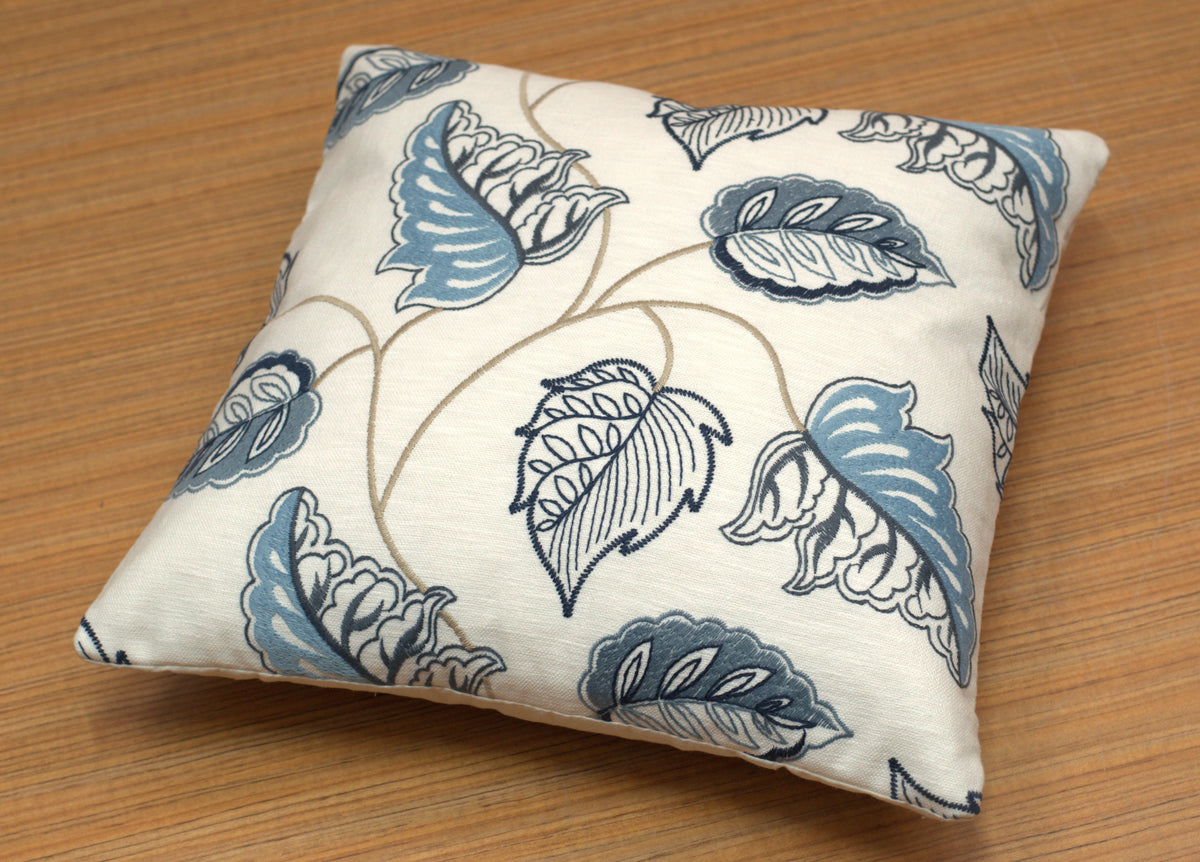 Elegant Blue Floral Leaf Print Cushion Covers – Set of 5
