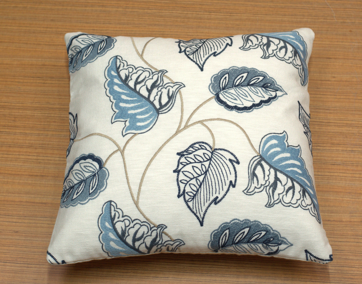 Elegant Blue Floral Leaf Print Cushion Covers – Set of 5