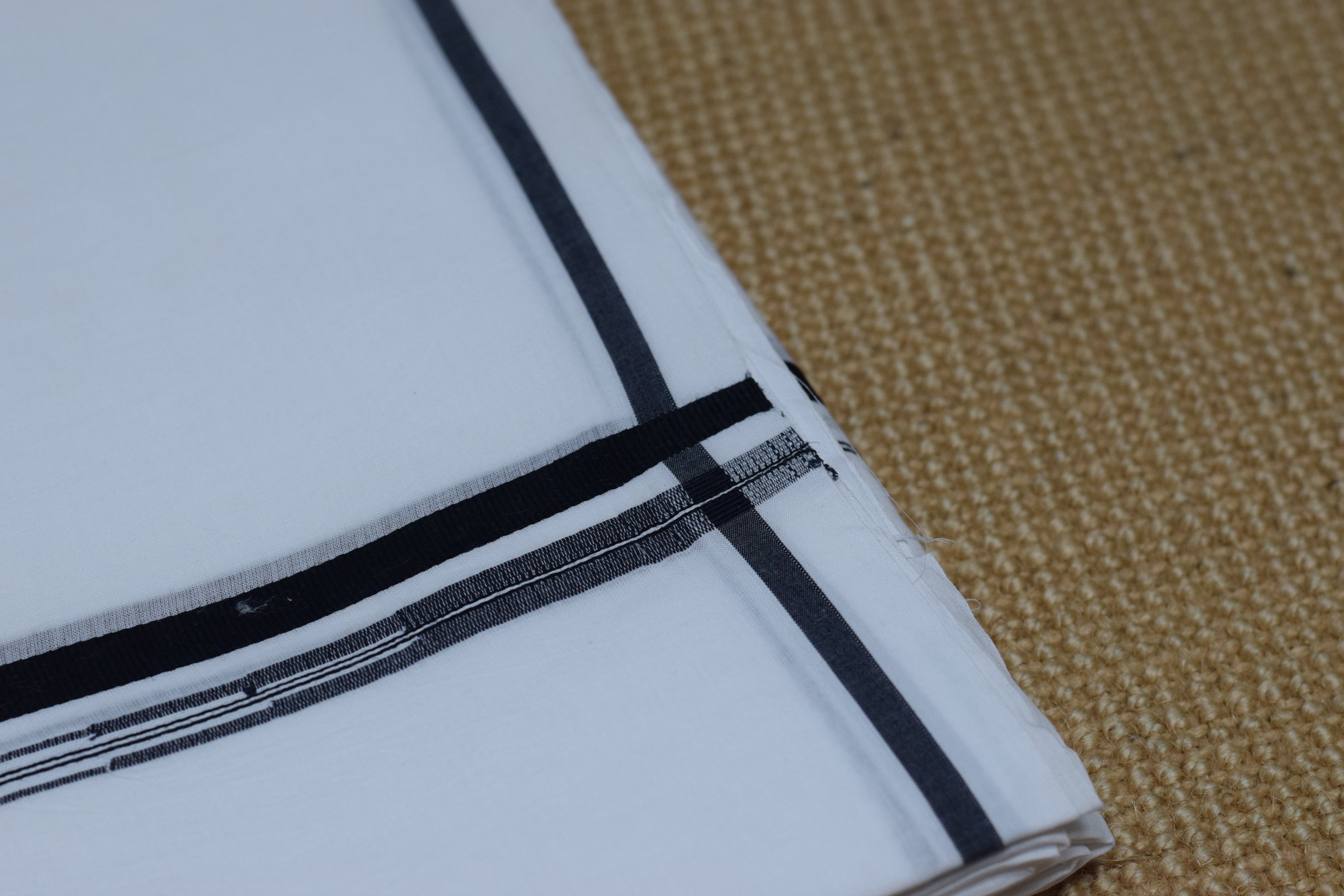 Premium Cotton Double Mundu with Black Border – Traditional Kerala Style