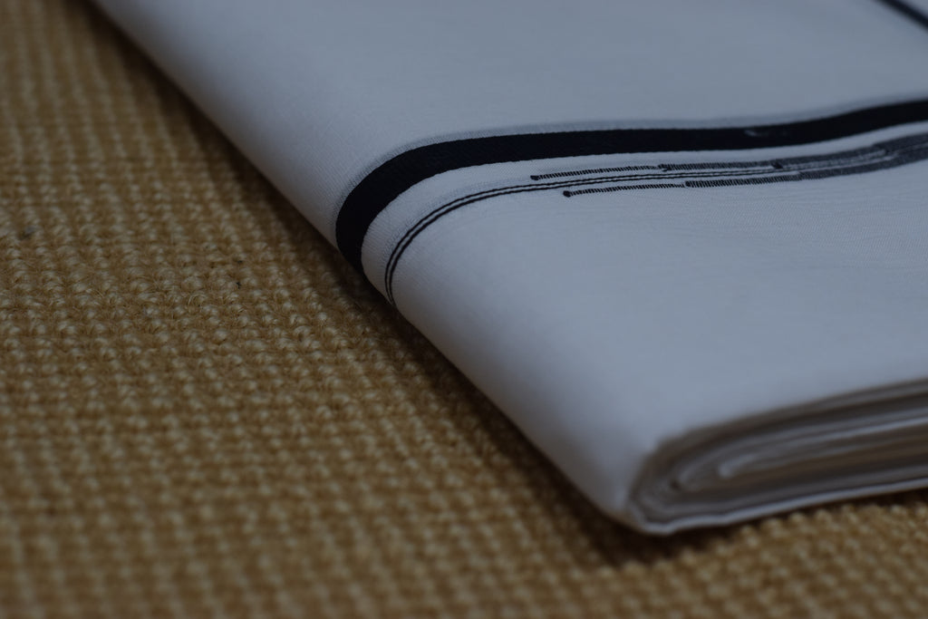 Premium Cotton Double Mundu with Black Border – Traditional Kerala Style