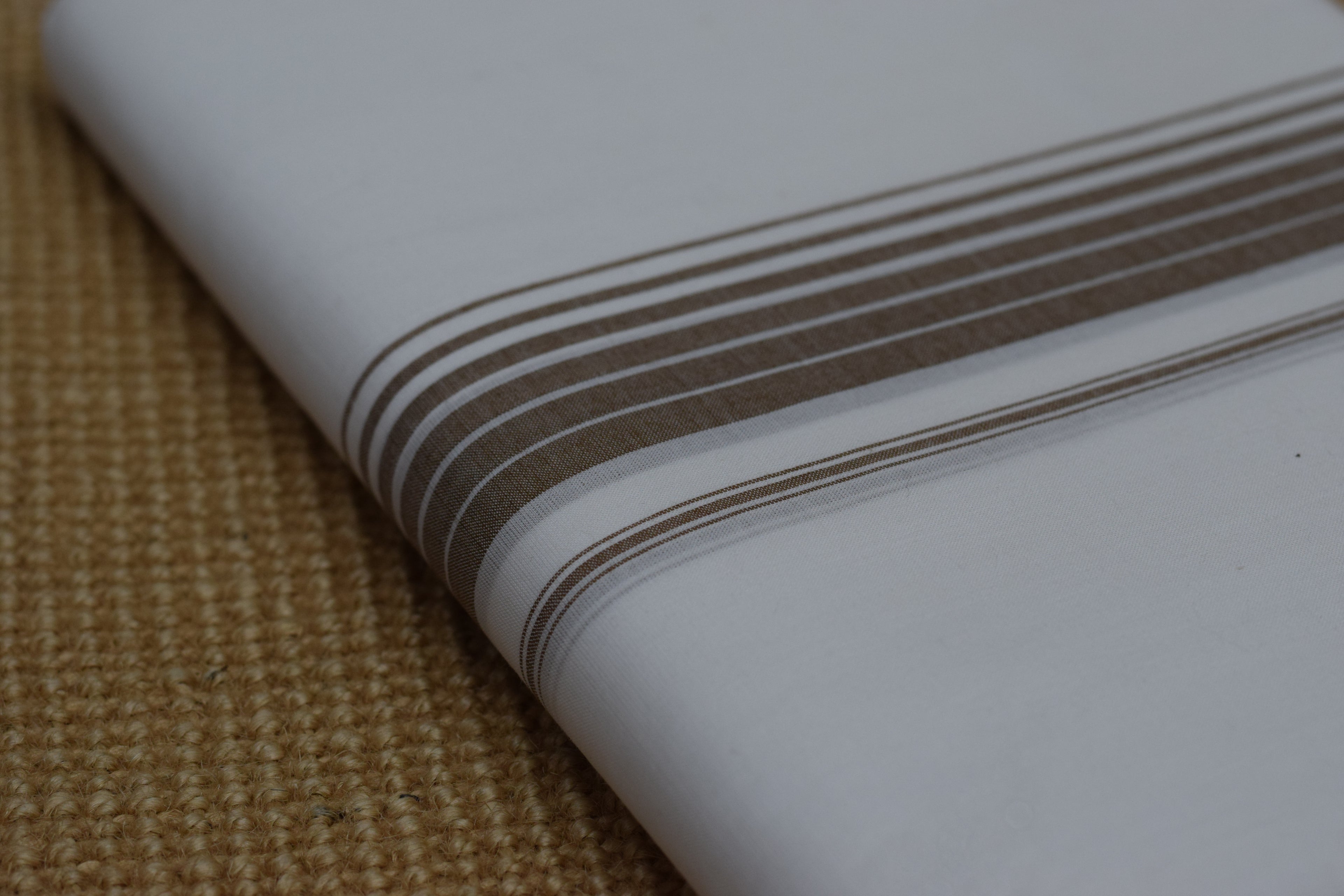 Premium Cotton Double Mundu with Brown Kasavu Border – Traditional Kerala Dhoti