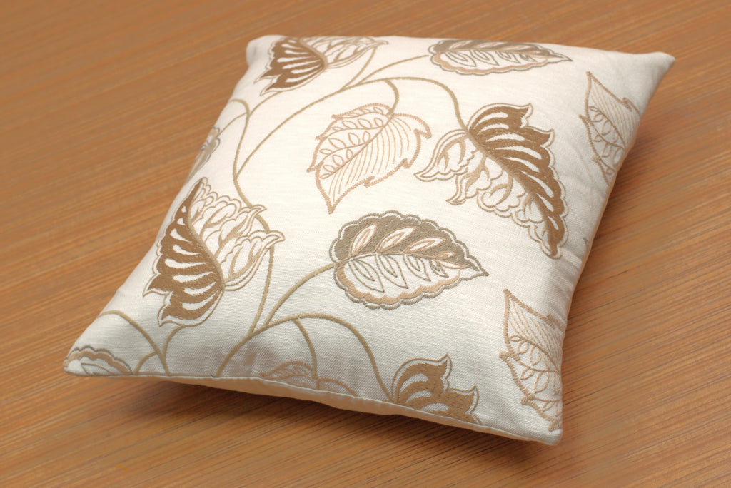 Elegant Beige and Brown Floral Leaf Cushion Covers – Set of 5