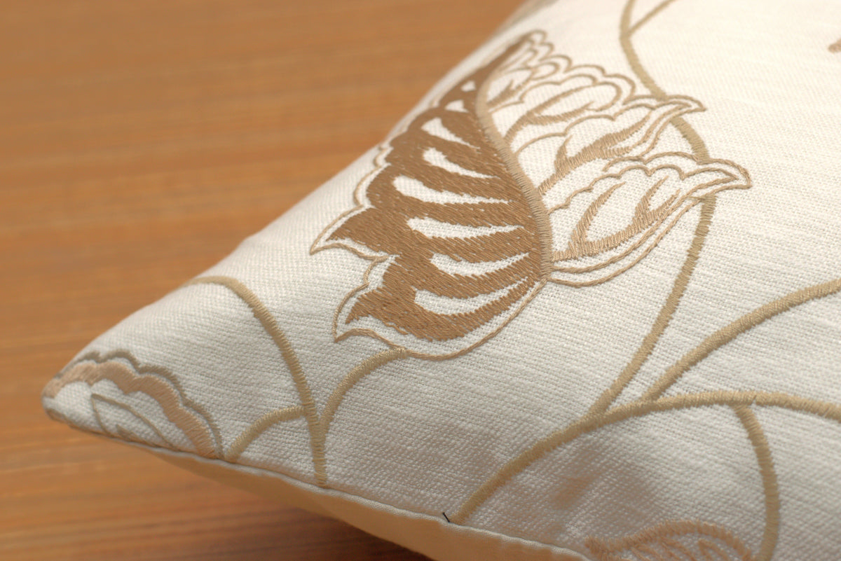 Elegant Beige and Brown Floral Leaf Cushion Covers – Set of 5