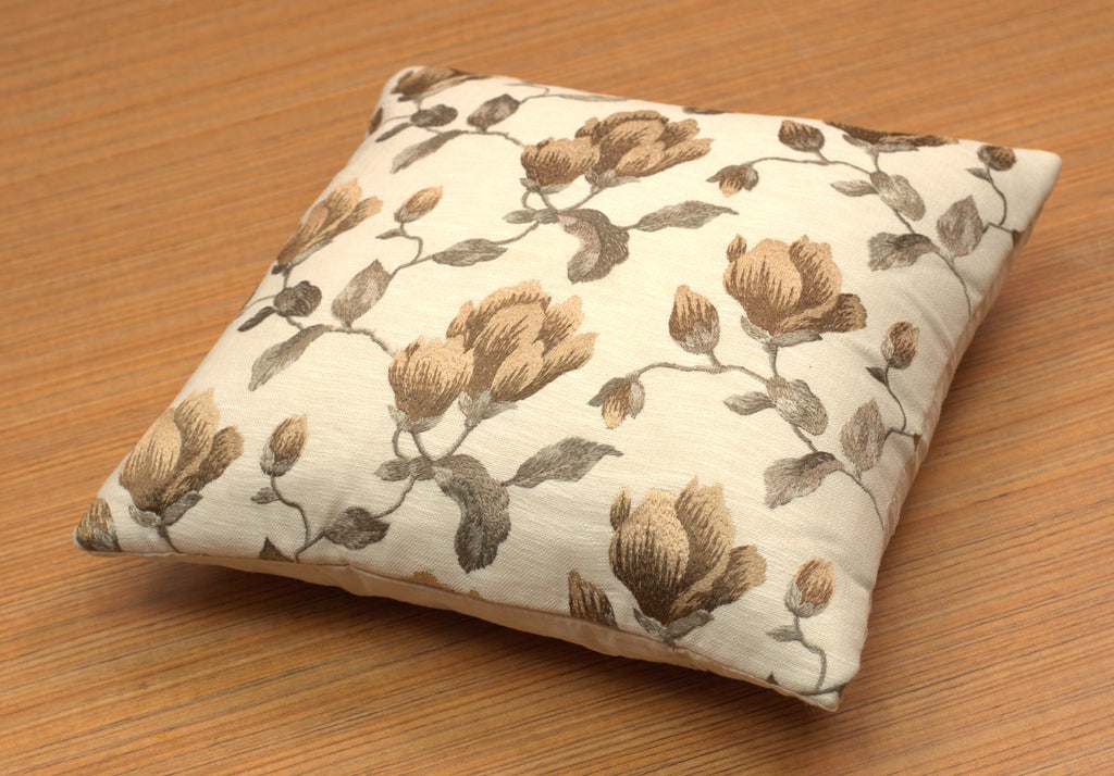Elegant Brown Floral Cushion Covers with Botanical Print – Set of 5