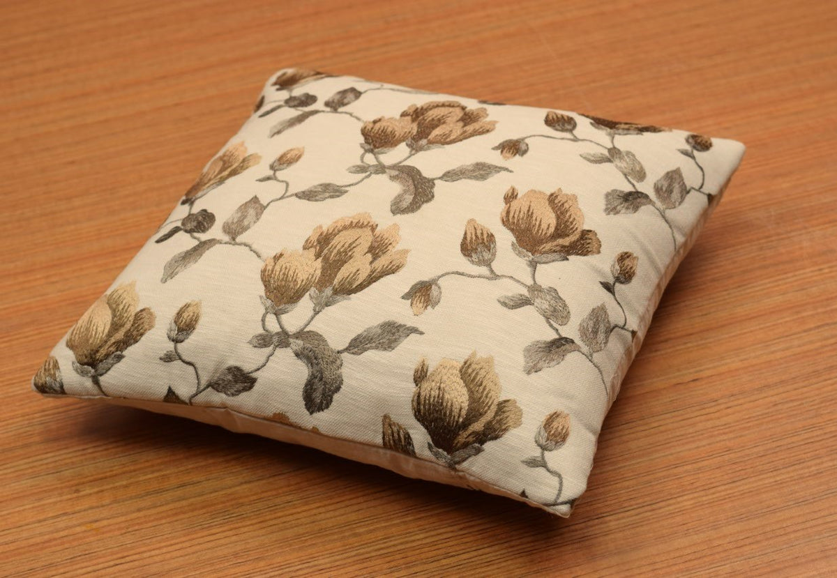 Elegant Brown Floral Cushion Covers with Botanical Print – Set of 5