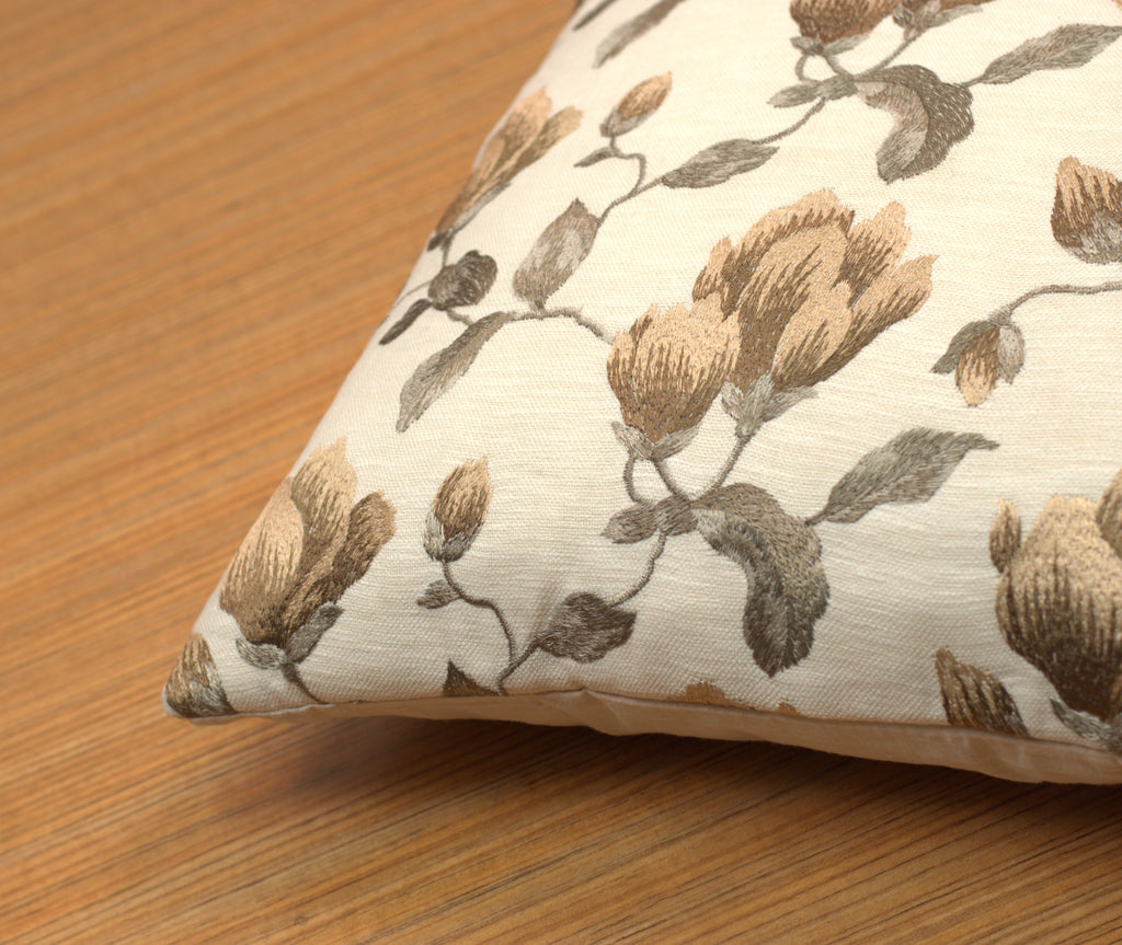 Elegant Brown Floral Cushion Covers with Botanical Print – Set of 5