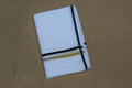 Premium White Cotton Double Mundu with Black & Gold Border