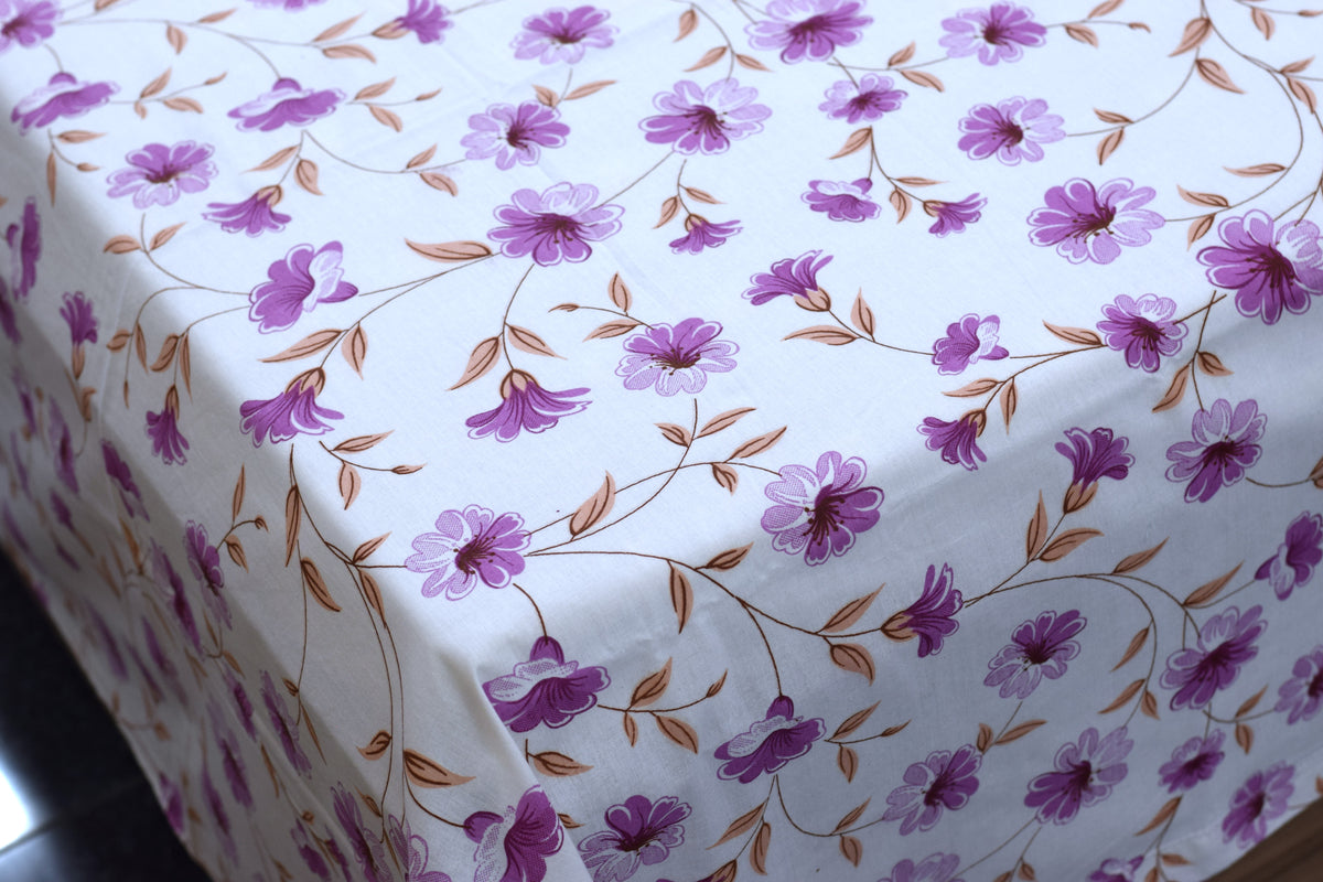 Queen Size Floral Printed Bedspread with 2 Pillow Covers – 90 x 100 Inches