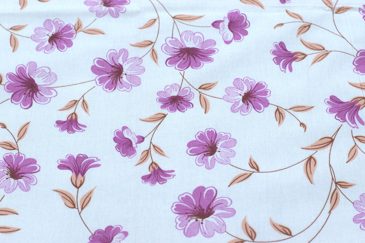 Queen Size Floral Printed Bedspread with 2 Pillow Covers – 90 x 100 Inches