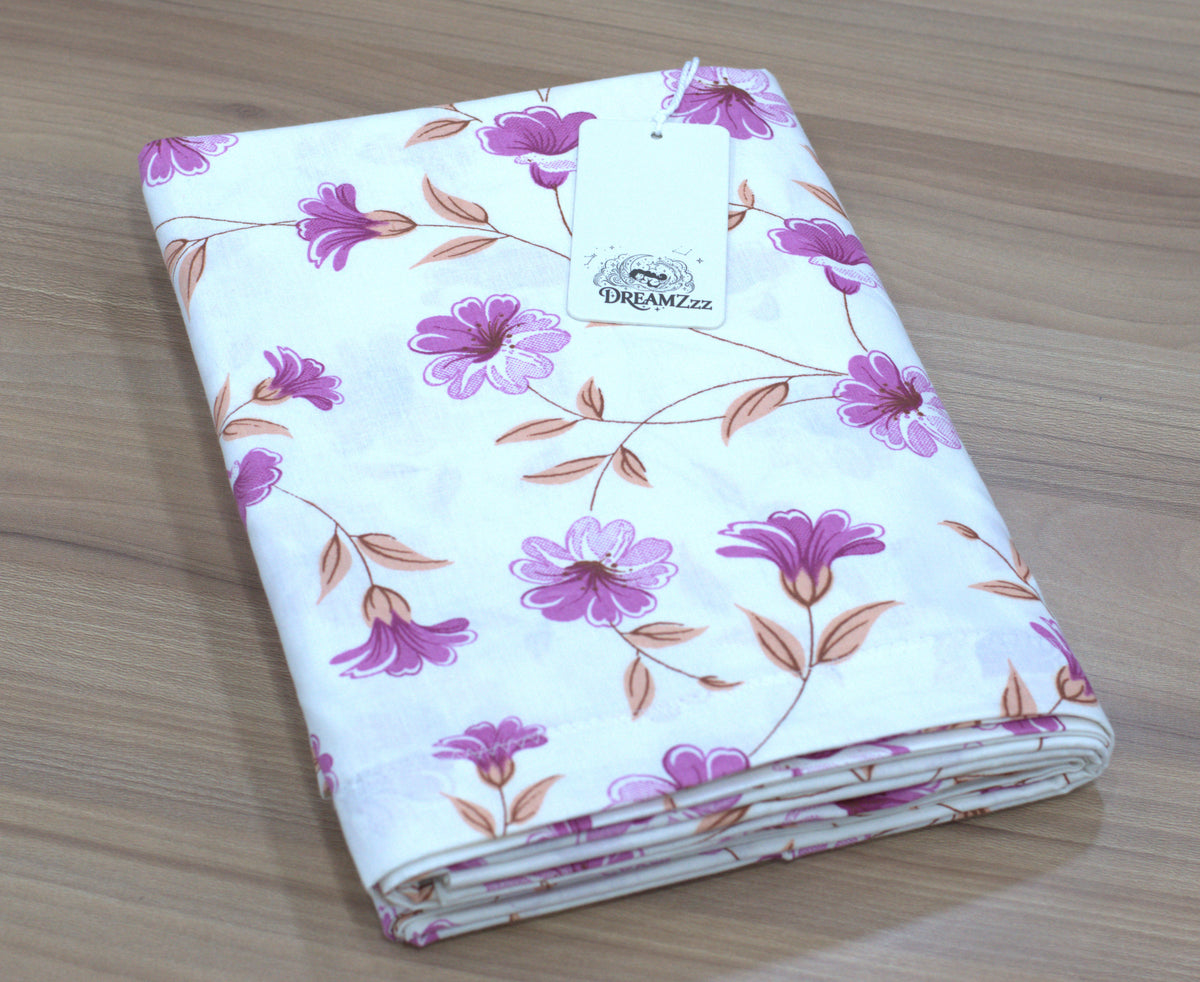 Queen Size Floral Printed Bedspread with 2 Pillow Covers – 90 x 100 Inches