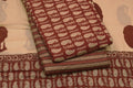 Maroon  Cotton Churidar Material Set with Top, Bottom & Shawl – 44 – Nushio by Pulpel