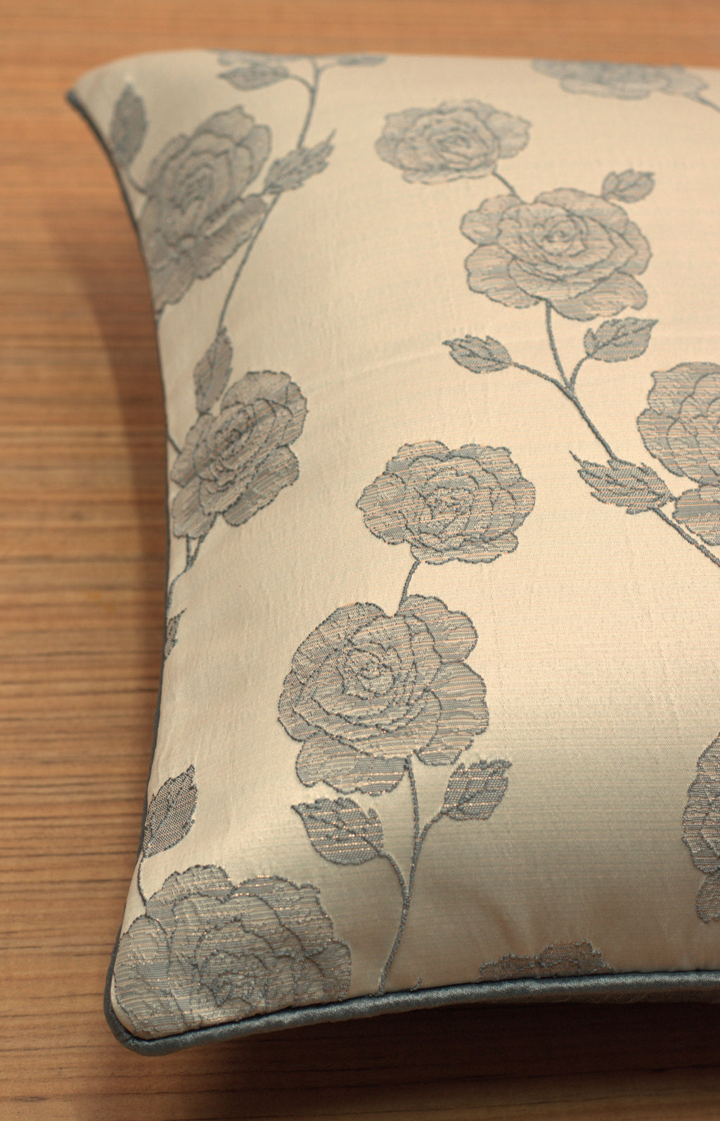 Elegant Grey Floral Rose Print Cushion Covers – Set of 5