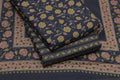Navy Blue  Cotton Churidar Material Set with Top, Bottom & Shawl – Nushio by Pulpel