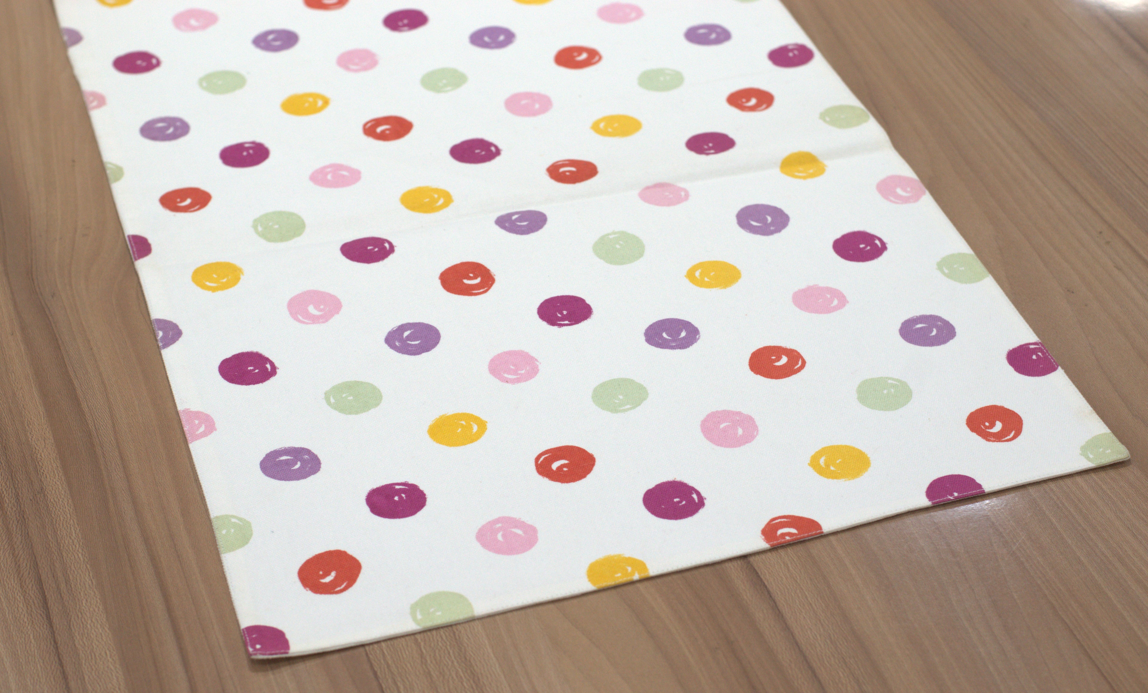Multicolor Polka Dot Table Runner – 120 x 40 cm | Modern & Playful Dining Decor - View 2 - Nushio