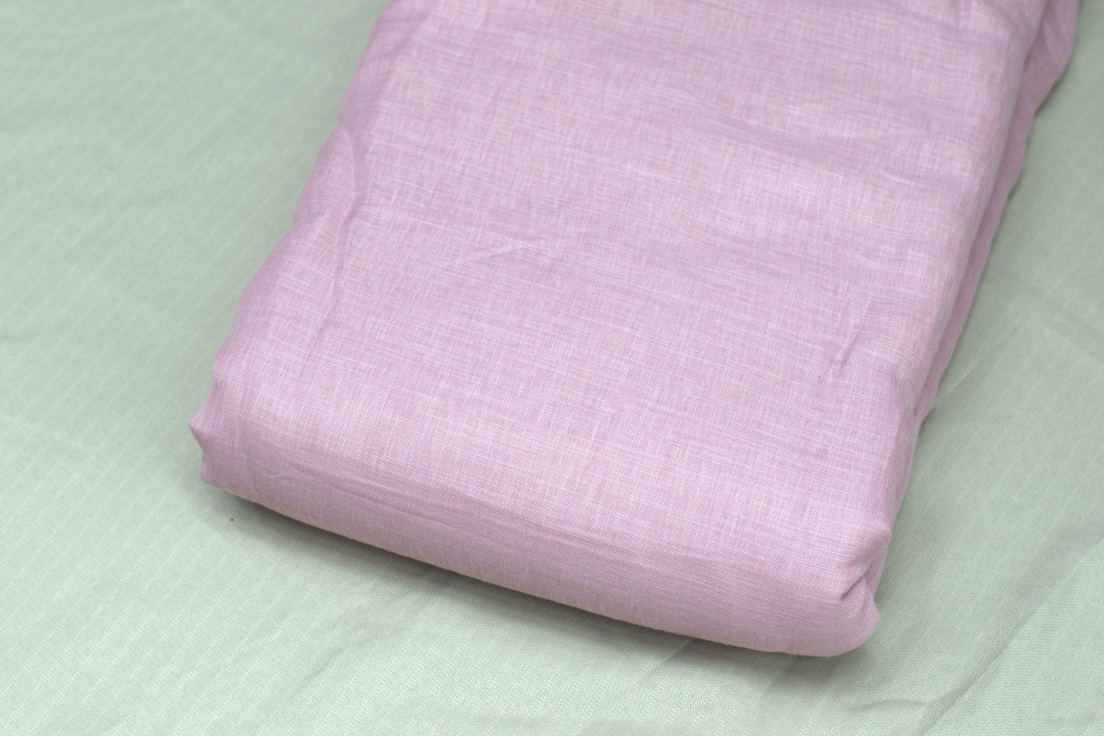 Elegant Dusty Rose Semi Linen Dress Material Set – 44" Width | Soft Floral Print Top & Bottom
