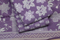 Purple  Cotton Churidar Material Set with Top, Bottom & Shawl – 44 – Nushio by Pulpel