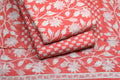 Coral Pink  Cotton Churidar Material Set with Top, Bottom & Shawl – Nushio by Pulpel