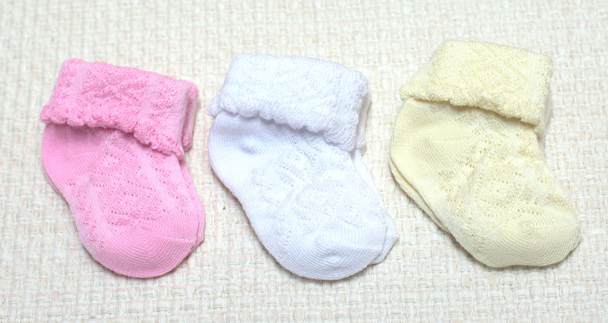 Baby Unisex Soft Cotton Socks – 3 Colour Set | Comfortable & Gentle Newborn Socks