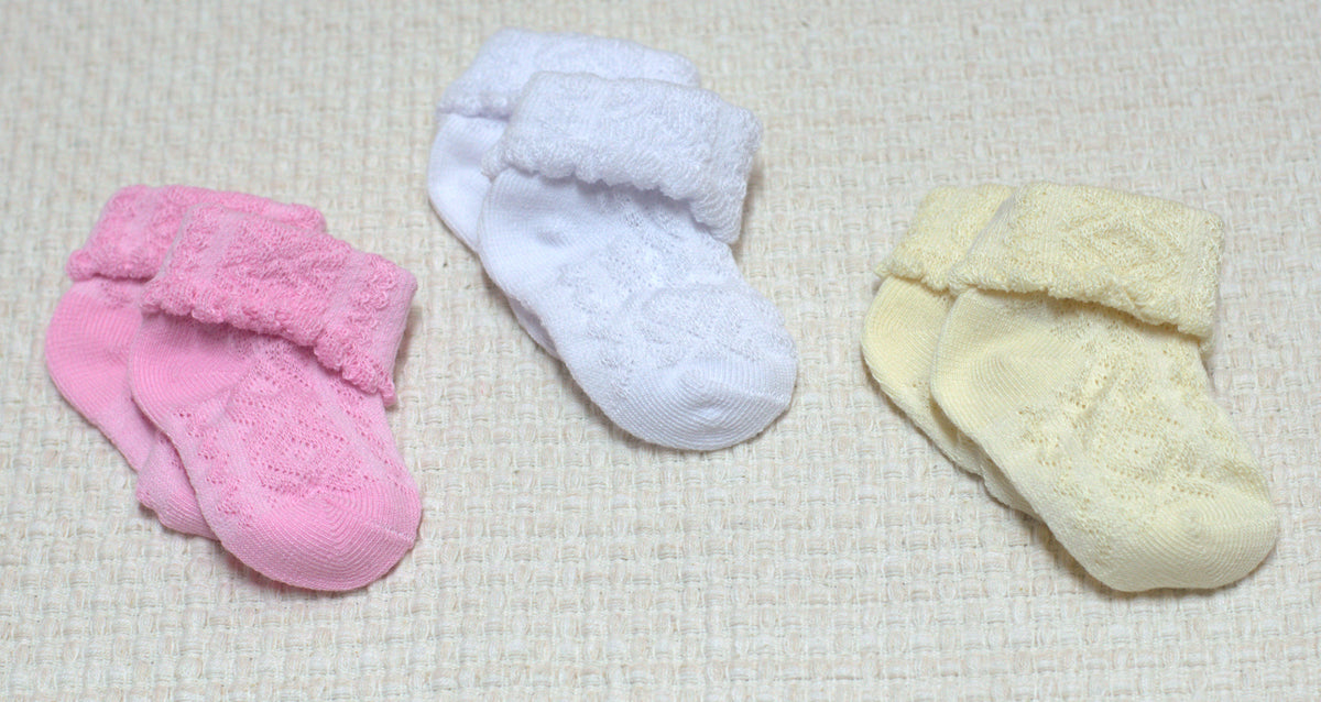 Baby Unisex Soft Cotton Socks – 3 Colour Set | Comfortable & Gentle Newborn Socks