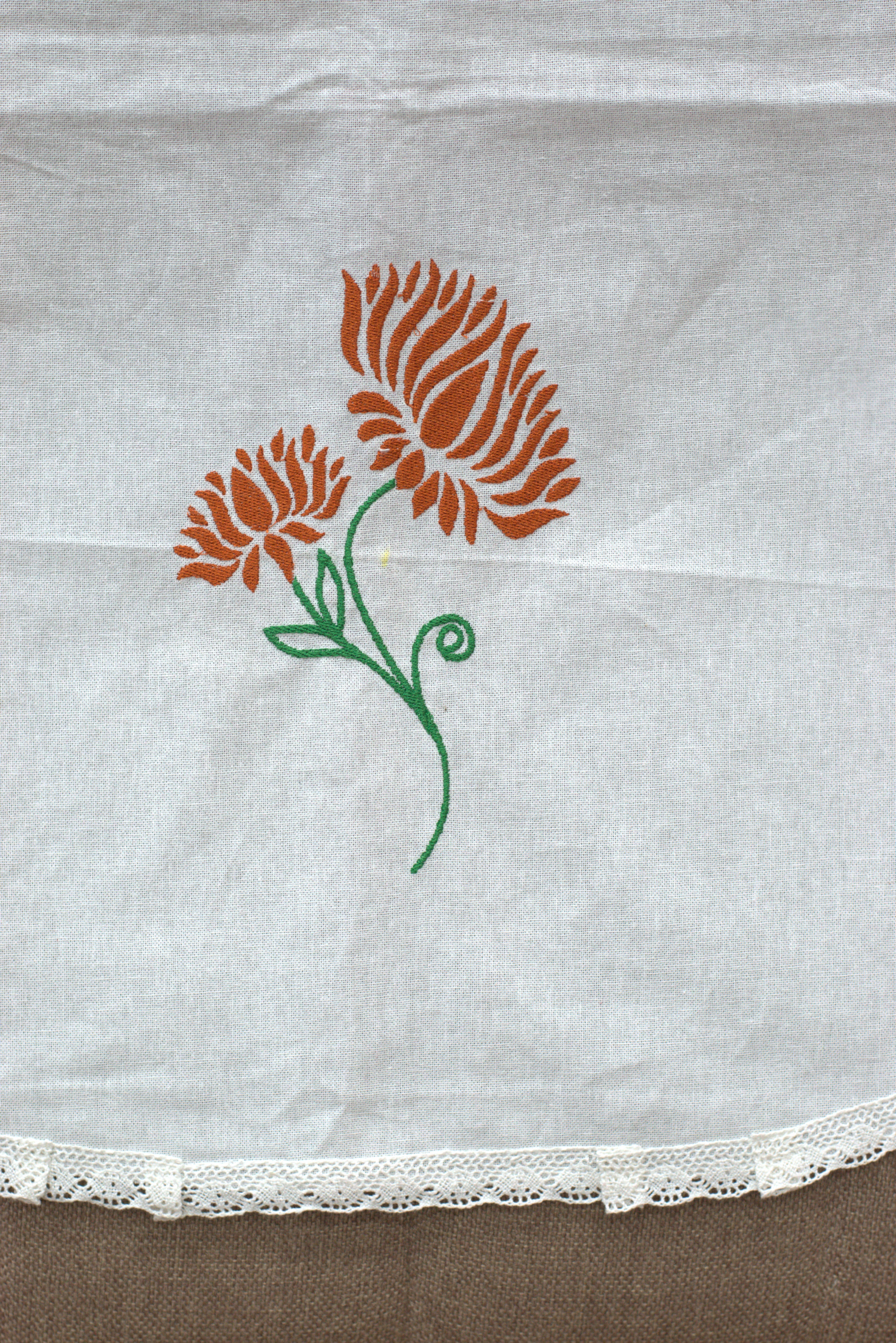 Floral Embroidered Chair Back Cover Set - View 3 - Floral Embroidered - Nushio