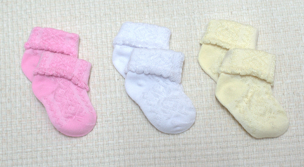 Baby Unisex Soft Cotton Socks – 3 Colour Set | Comfortable & Gentle Newborn Socks