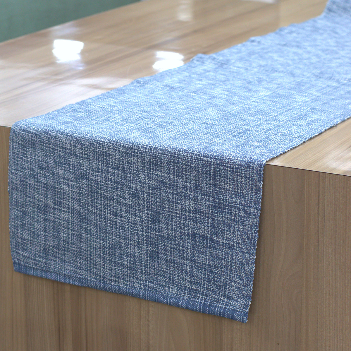 Blue Textured Table Runner – Elegant Dining Table Décor | 3.20 M x 40 CM