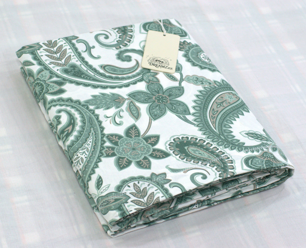 King Size Cotton Blend Bedsheet – 110 x 110 Inches | Paisley Floral Print