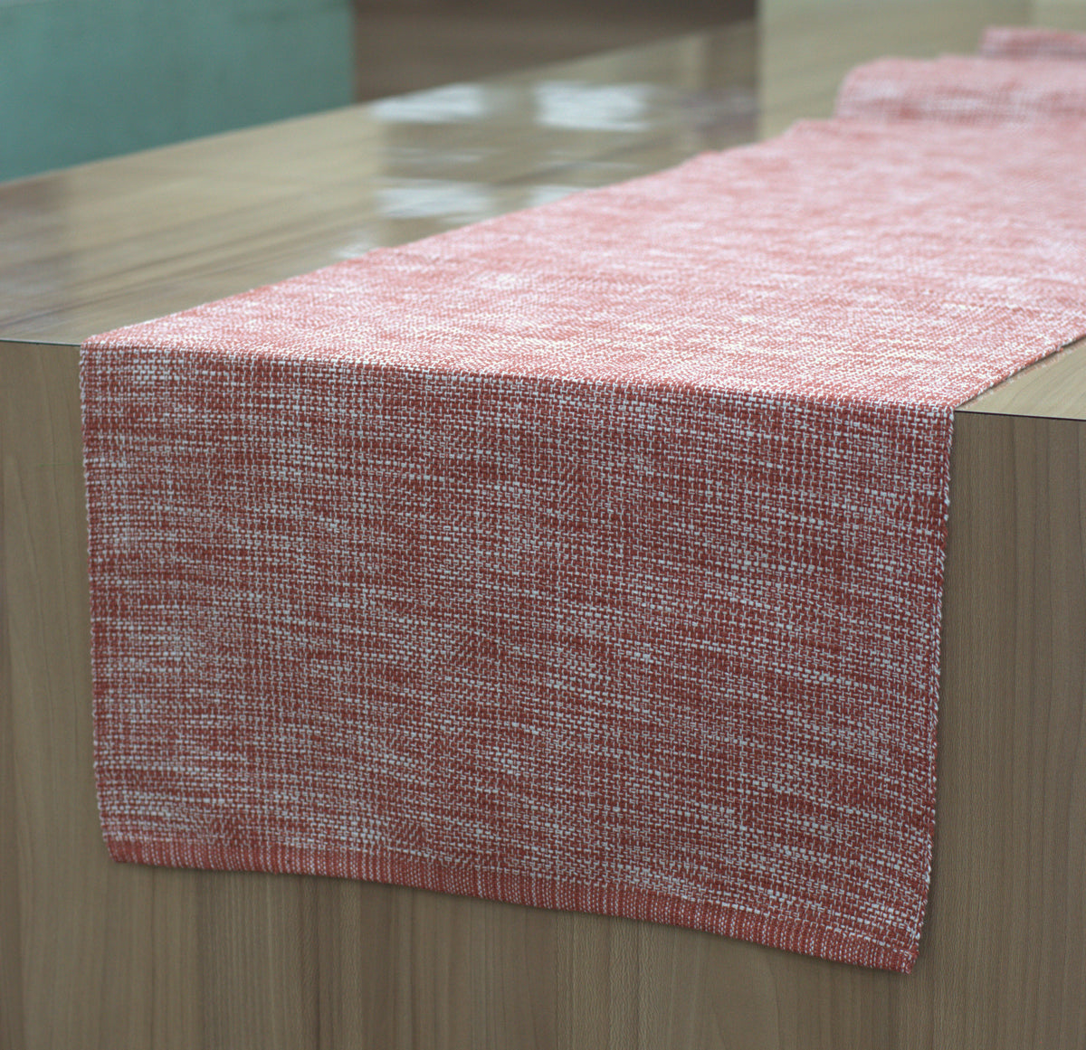 Peach Textured Table Runner – Elegant Dining Table Decor | 3.10 M x 41 cm