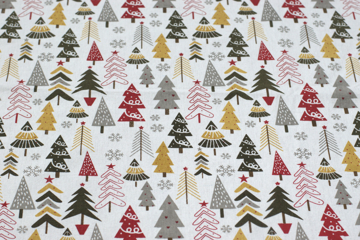 Christmas Tree Printed Table Cloth with Green Border & Lace Trim – Nushio by Pulpel