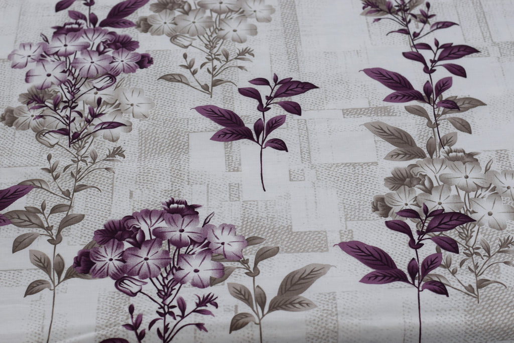 Elegant Floral Printed Cotton Bedsheet – 110 x 110 Inches