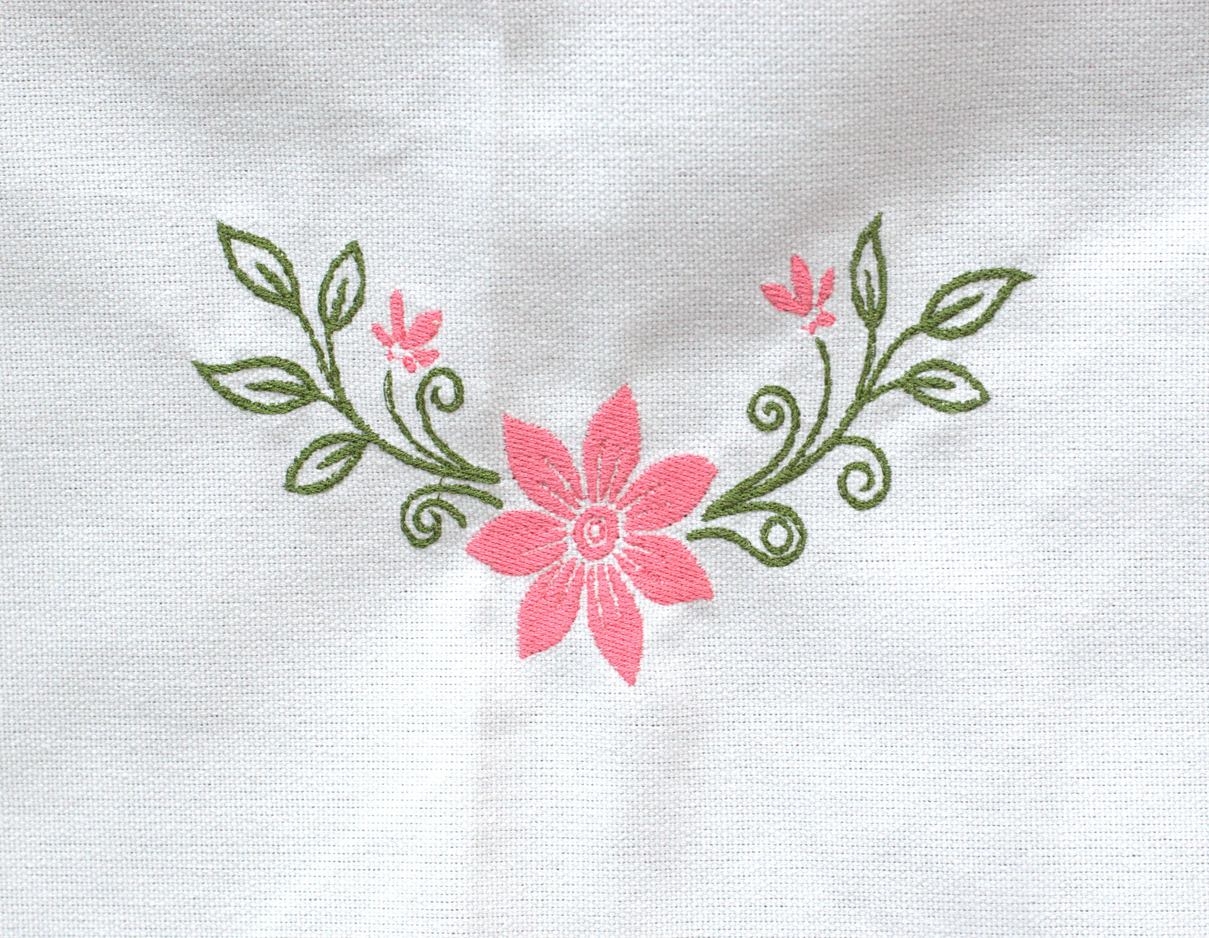 Floral Embroidered Chair Back Cover Set - View 3 - Floral Embroidered - Nushio