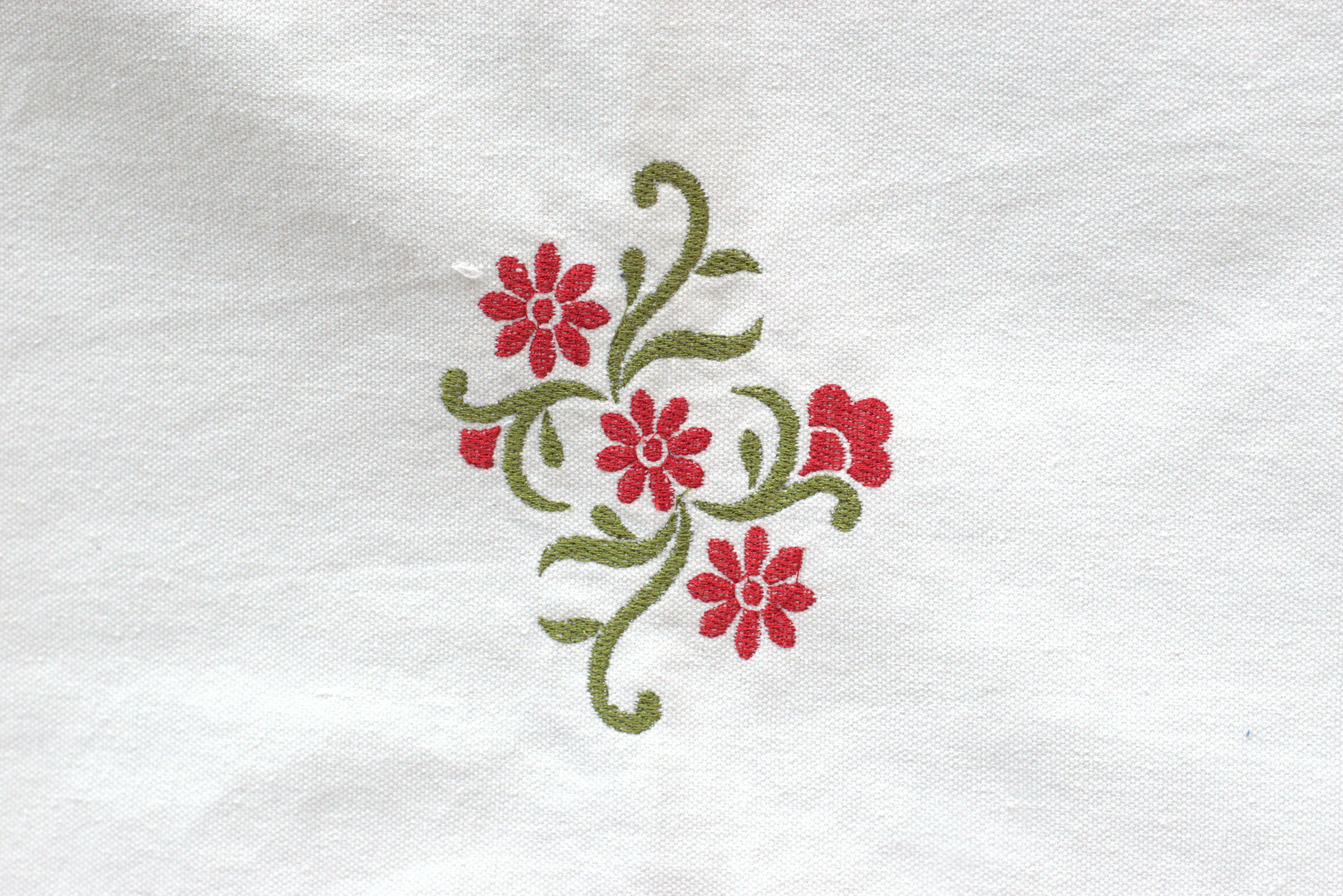 White Embroidered Chair Back Cover Set