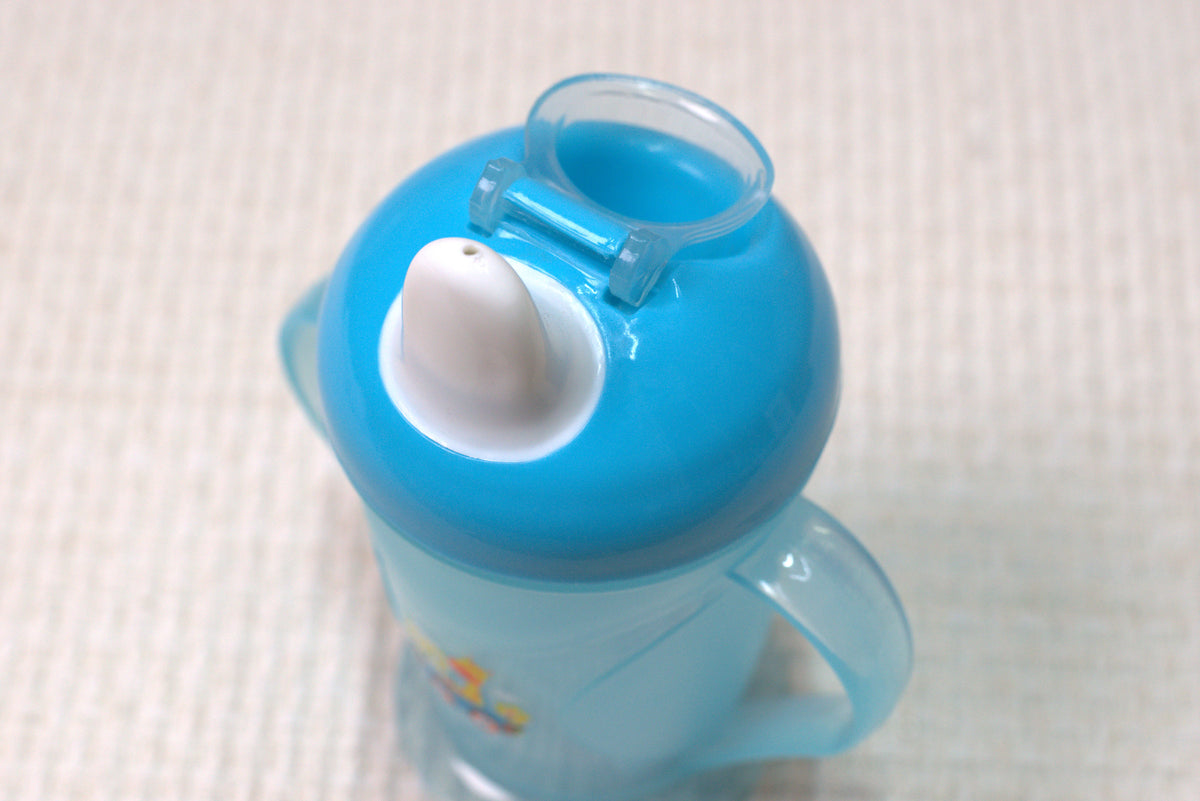 Baby Sippy Cup with Dual Handles, Soft Spout & Protective Hygienic Cap - Blue