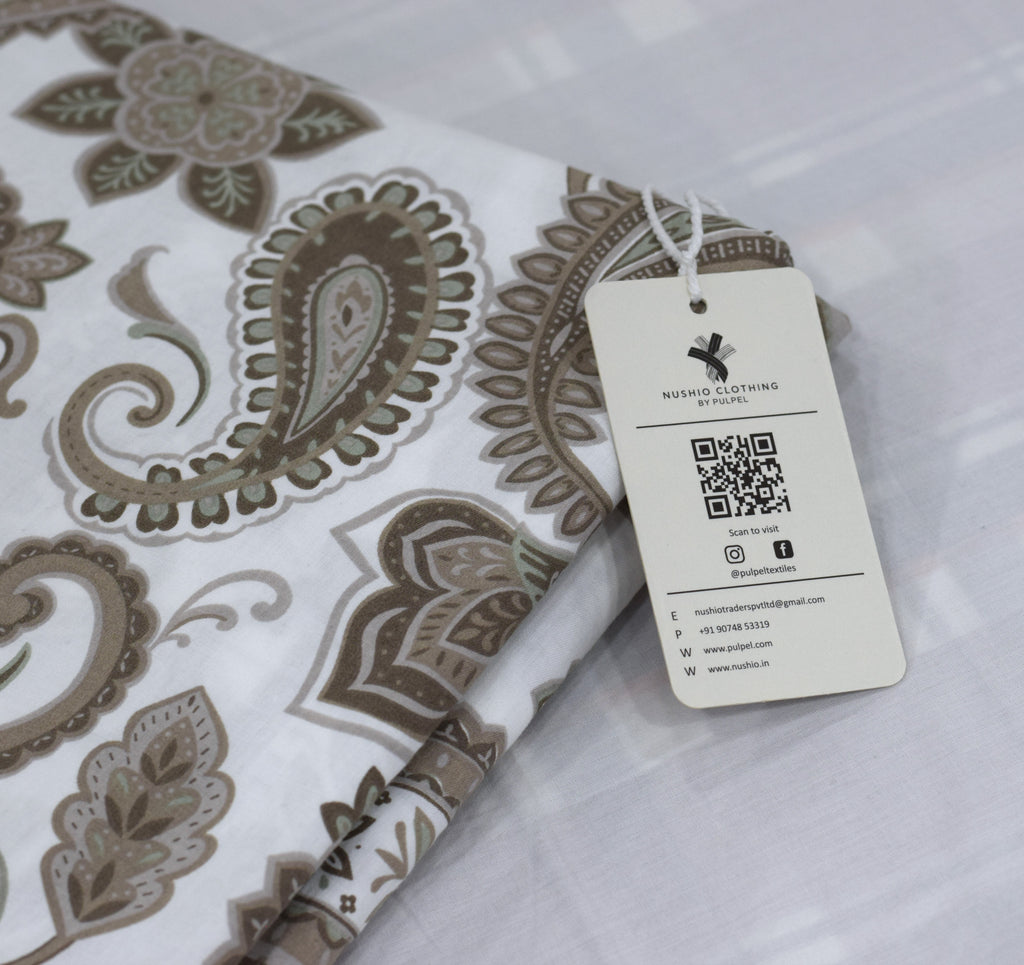 Premium Cotton Double Bedsheet – Elegant Paisley Floral Print | 110 x 110 Inches