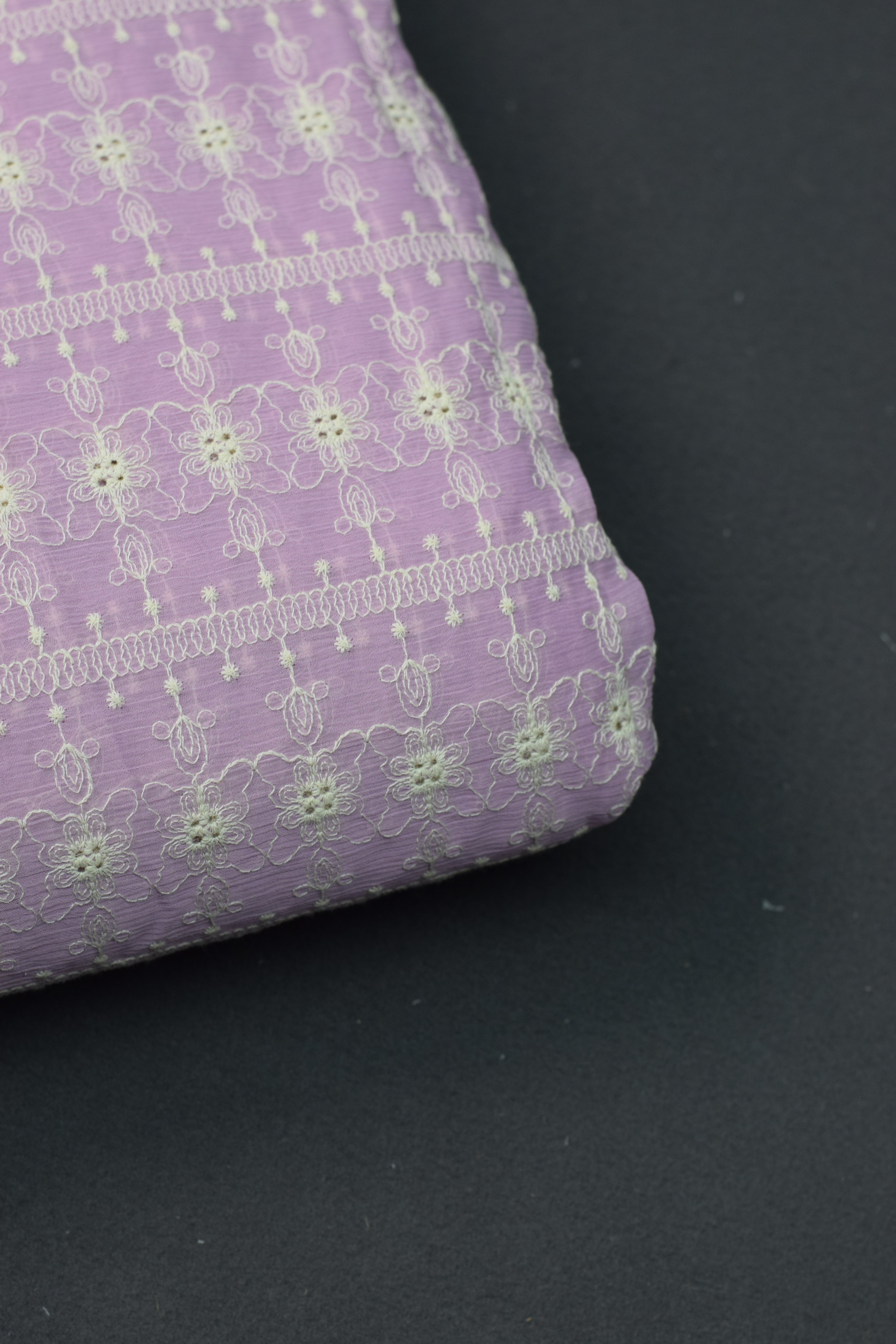 Lavender Crush Georgette Embroidered Dress Material – 2.50 Meters | 44” Width