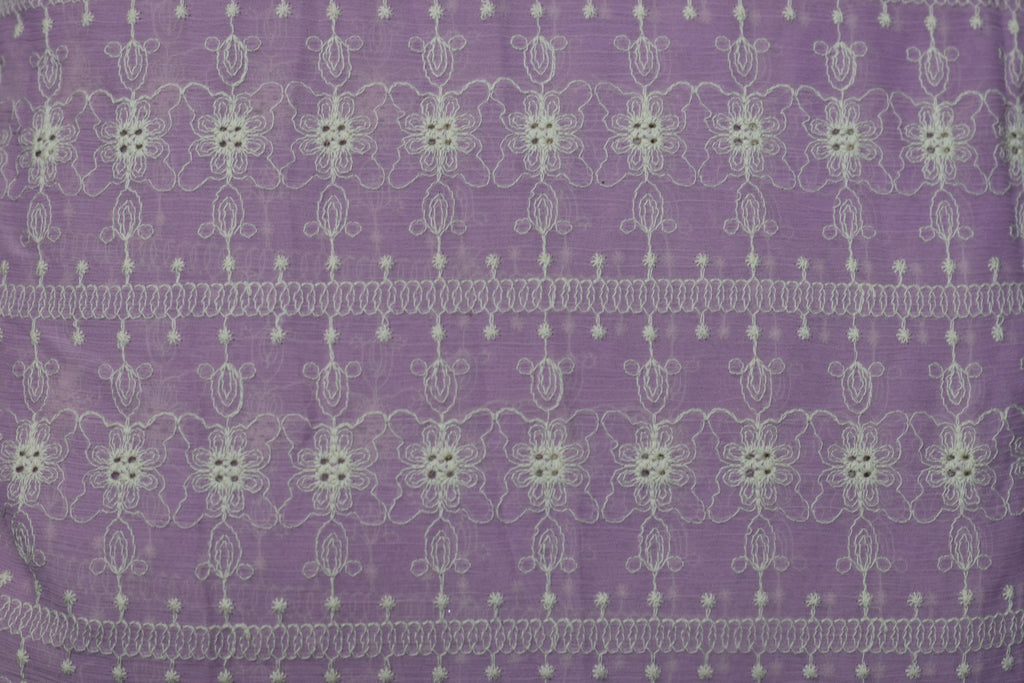 Lavender Crush Georgette Embroidered Dress Material – 2.50 Meters | 44” Width