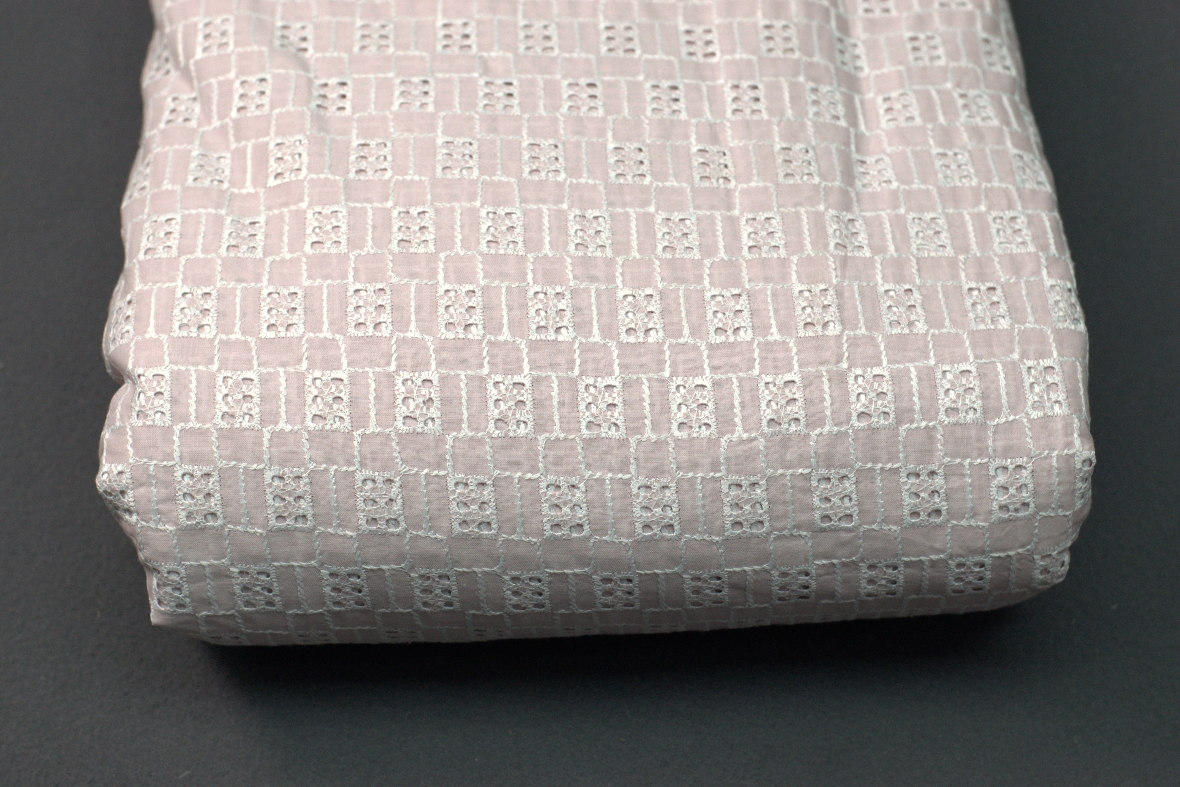 Blush Pink Cotton Embroidered Dress Material – 44" Width | Top 2.50 Mtrs