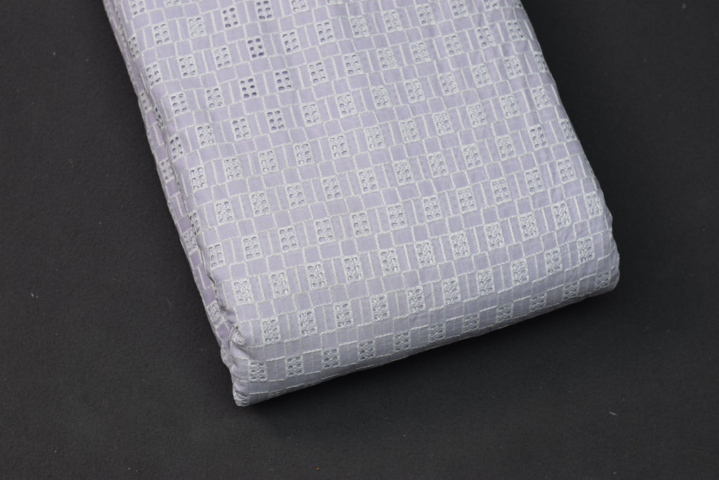 Lavender Textured Cotton Dress Material – 44" Width | Top 2.50 M
