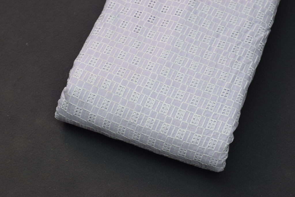 Lavender Textured Cotton Dress Material – 44" Width | Top 2.50 M