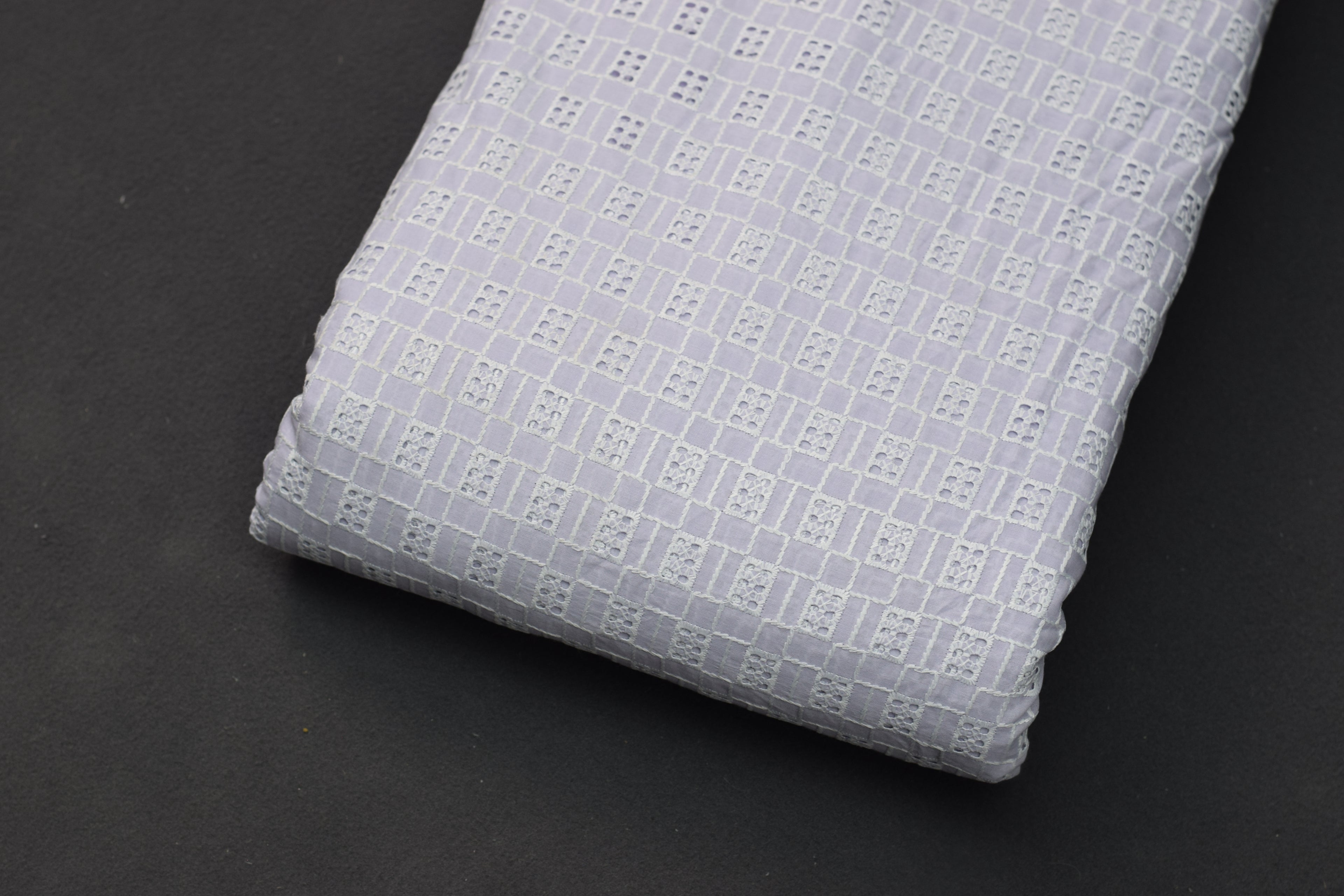 Lavender Textured Cotton Dress Material – 44" Width | Top 2.50 M
