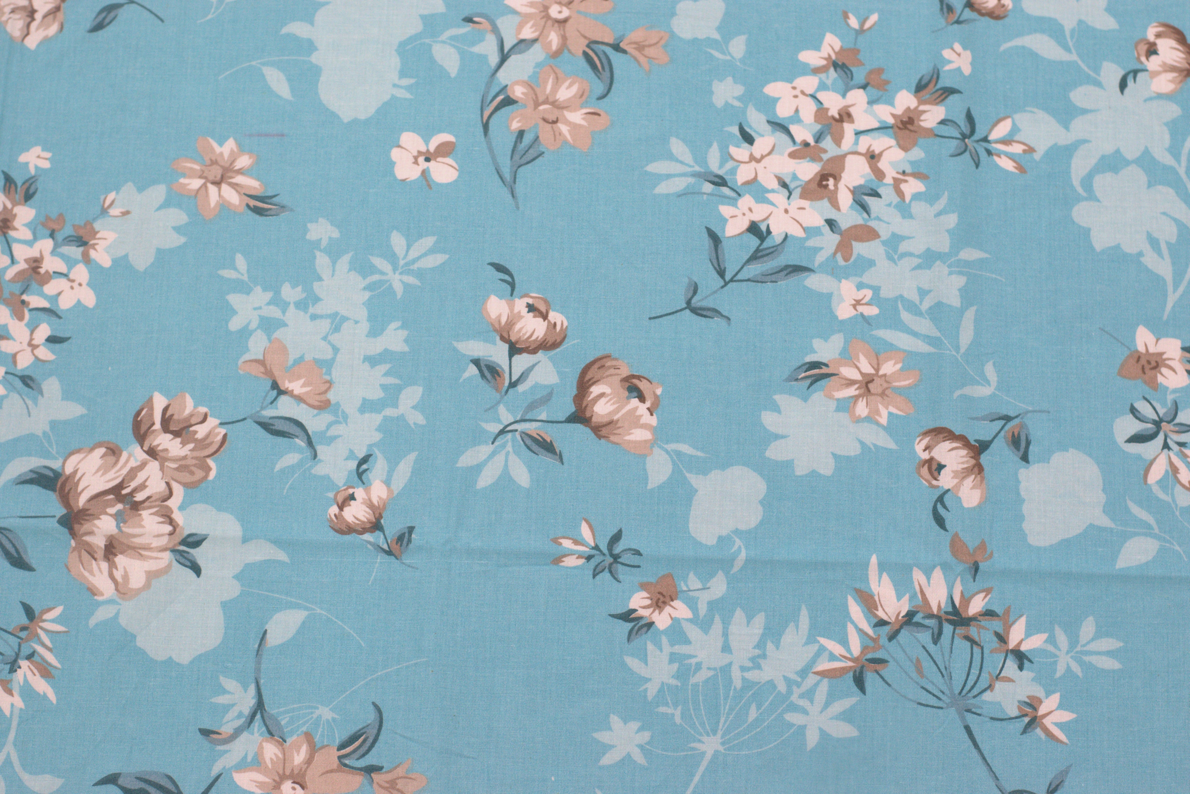 Sky Blue Floral Queen Size Bedsheet with Pillow Covers